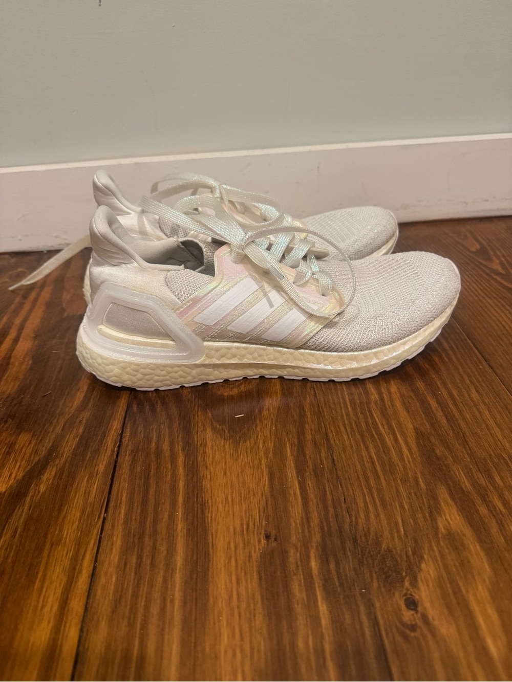adidas Women's UltraBoost PrimeBlue- White with Iridescent Accents